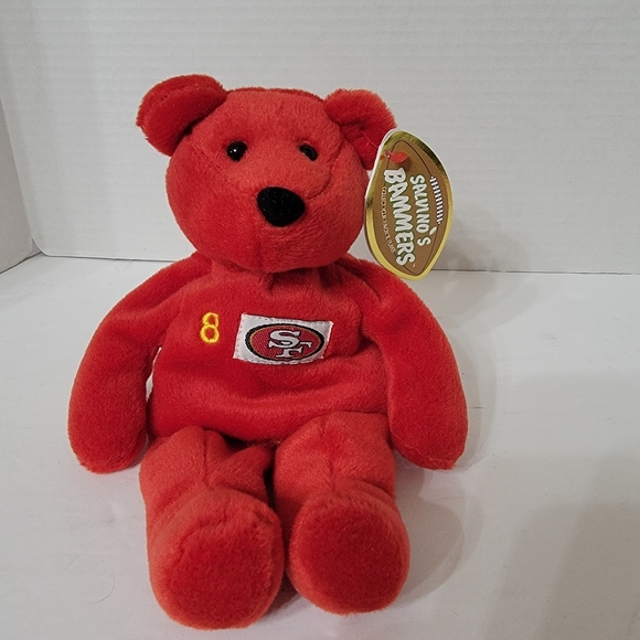 Salvino's Bammers Beanie Bear. 1999  Series #8 Steve Young - Picture 1 of 12